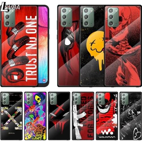 Fashion Terror Smiley For Samsung A70 A50 A40 A30 Note 20 10 9 8 Ultra Lite Plus Tempered Glass Phone Case