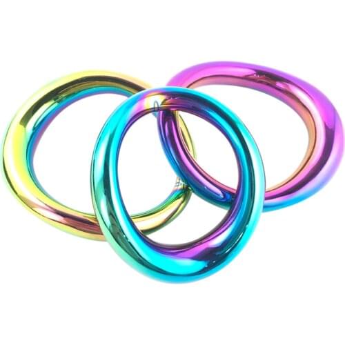 Mens Stainless Steel Curved Type Penis Ring Scrotal Bondage Weight Exercise Masturbating SM Erotic Cock Ring Sex Toys