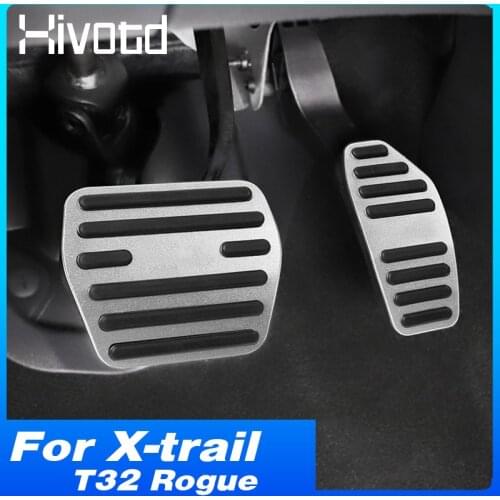 Hivotd Brake Accelerator Pedals Cover Car Parts Foot Pad Non-slip Interior Accessories For Nissan X-trail T32 Rogue 2014-2020