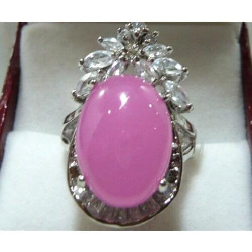 Wholesale cute & elegant pink jade ring #7,8,9
