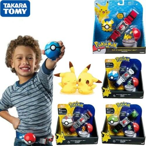 Pokeball Carry Poke Pop-up Elf Ball Belt Anime Pokemon Pikachu Doll Toys Children Gift