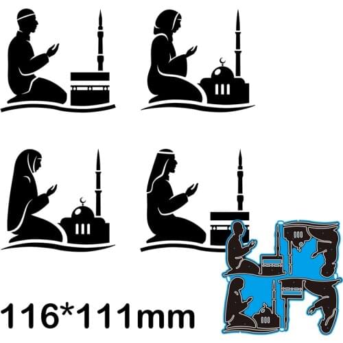 New Metal Cutting Dies Scrapbooking Four people on praying DIY Album Paper Craft Embossing Stencil Decoration 116*111mm