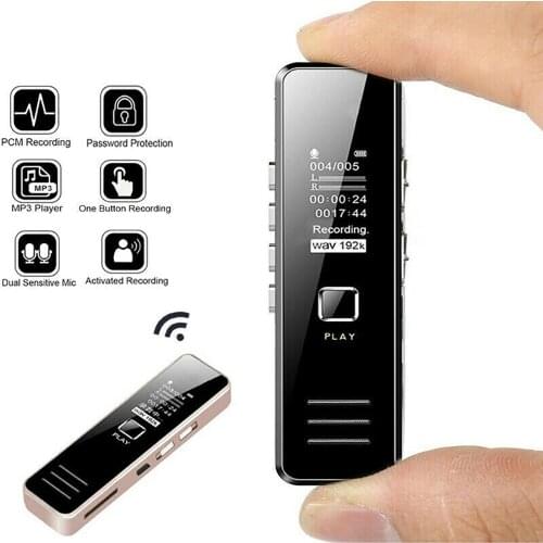 Rechargeable voice recorder HD dual microphone noise reduction remote voice recorder MP3 player professional concealment