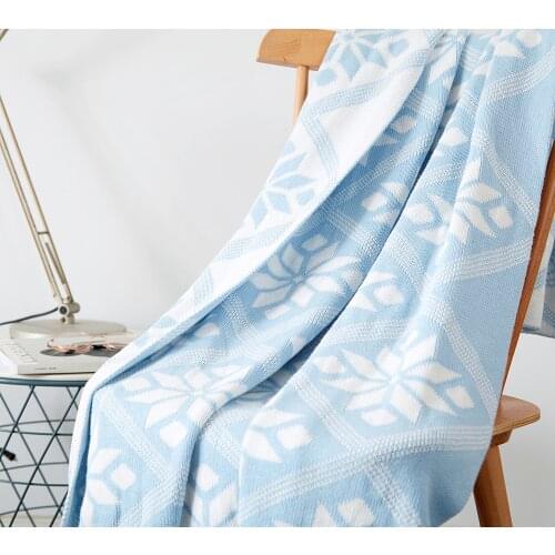 Dropshipping New Arrival 100% Cotton Handmade High Quality Soft Sofa Bed Knitted Blanket For Summer