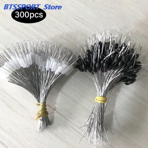 300pcs/lot Float Rubber Stopper Fishing Bobber Stopper Float Cylindrical Space Bean Fish Line Accessories