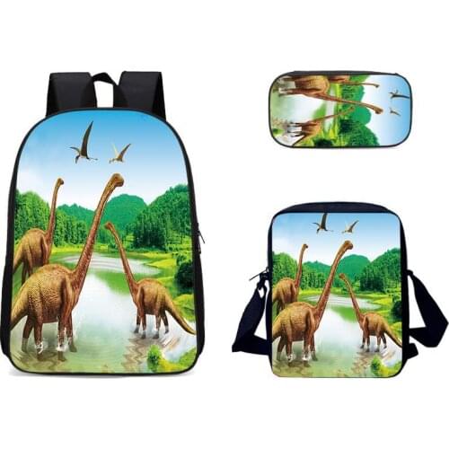 Cartoon Dinosaur School Bags For Girls Boys Kids School Backpack 3pcs/set Children Schoolbags Orthopedic Girl Backpacks