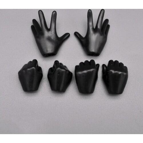 1/6th Soldiers MEDICOM Fashion Female Joker Clown Black Hand Model 6PCS/SET For 12inch Body Doll Accessories