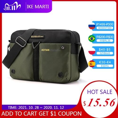 IKE MARTI Men Shoulder Bag Mens Messenger Bags Male Handbag Waterproof Light Nylon Sport Travel Crossbody Bag For Men