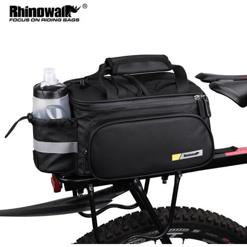 Rhinowalk Bicycle Carrier Bag MTB Bicycle Rear Seat Bag Multifunctional Large Capacity 10L Rainproof Travel Bag With Rain Cover