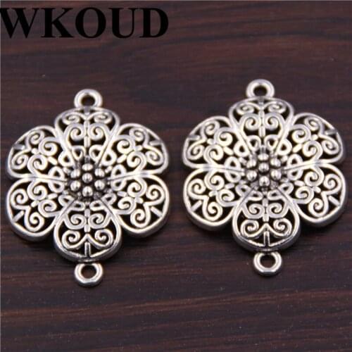WKOUD 5pcs Silver Plated fruit plate charm alloy pendant for necklace earrings DIY jewelry accessories