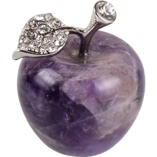 Apple Mini Figurines Original Amethyst Fashion Chakra Stone Crystal Mineral Wedding Favor Gift Healing Home Decor Accessories