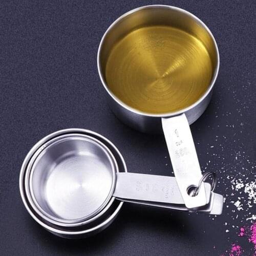 1 Set Measuring Cup Stackable Measuring Spoon Stainless Steel Home Kitchen Accessories Measuring Cup And Measuring Spoon