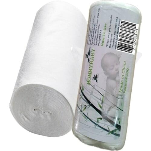 1pc Cloth Diaper Baby Biodegradable Flushable Viscose Nappy Liners 100 Sheets Per Roll for Cloth Diaper