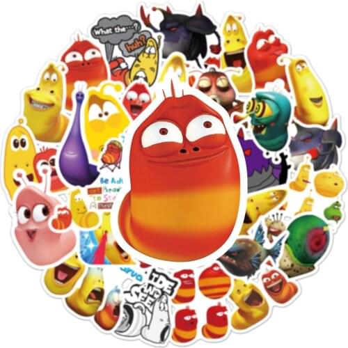 10/50pcs Larva Stickers Children Gift DIY Skateboard Luggage Refrigerator Notebook Graffiti Waterproof Decal Stickers