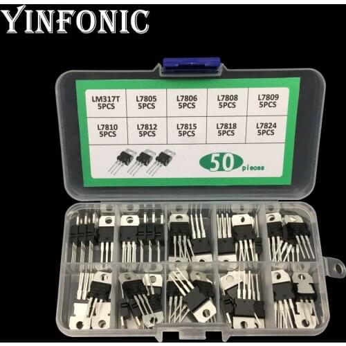 10 value x5 High-power three-terminal regulator transistor kit box LM317T L7805 L7806 L7808 L7809 L7810 L7812 L7815 L7818 L7824