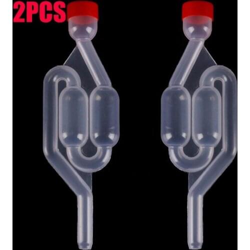 2 Pieces S-Shape Airlocks ,Homebrew Bubble Airlock Carboys Stopper & Fermenter Seal Valve With Food Grade Grommets Wine Making
