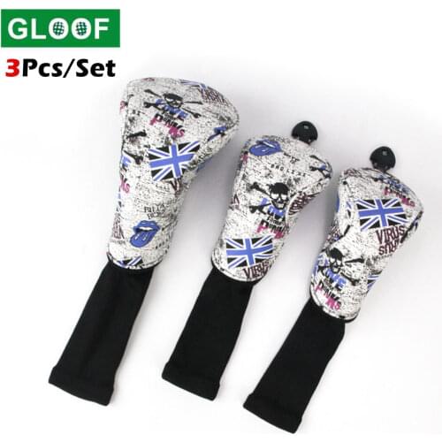 3Pcs/Set Golf Head Covers Driver 3 4 5 7 X Wood Headcovers Long Neck Knit Protective Cover Fairway Driver Club Accessories