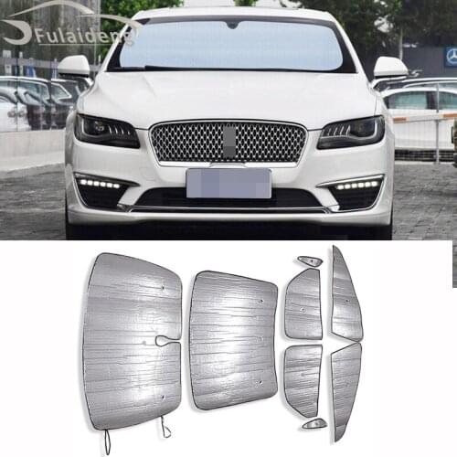 8pcs For Lincoln MKZ 2017-2020 Car Window Sun Shade Foldable Auto Visor Windshield Block Cover Sunshade Reflective Car Styling