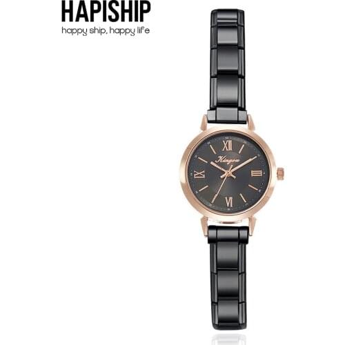 Hapiship 2021 Fashion Womens Stainless Steel Cool Rose Watch Bracelet Bangle For Party Friend Wife Birthday Jewelry Gift G139