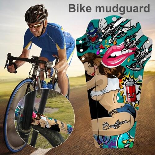 Bike Bicycle Fender Cycling Rainplate Carbon Fiber Pattern Colors Bike Front Rear Tire Mudguards With Cable Ties
