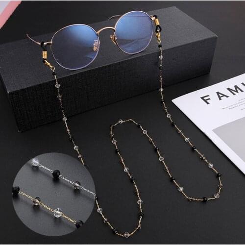 Teamer Chains for Glasses Beaded Metal Sunglasses Chains Lanyard Fashion Women Neck Chain Rose Gold Color Eyegalsses Straps Cord