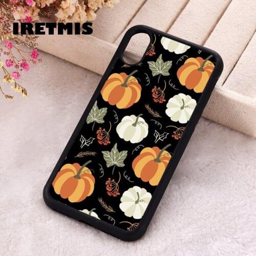 Iretmis 5 5S SE 2020 phone cover cases for iphone 6 6S 7 8 Plus X Xs XR 11 12 Mini Pro Max Silicone TPU Autumn pumpkin