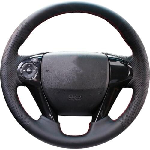 Car Steering Wheel Cover For Honda Accord 9 Odyssey Crosstour 2013-2016 Pilot Customize DIY Steering Wrap Microfiber Leather