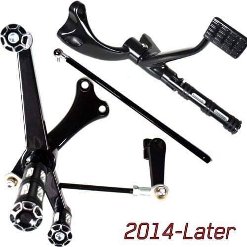 Gloss Black Forward Controls Heel Toe Shifter Edge Cut Pegs Levers Linkages For Harley Sporster XL 883 1200 2014-2017