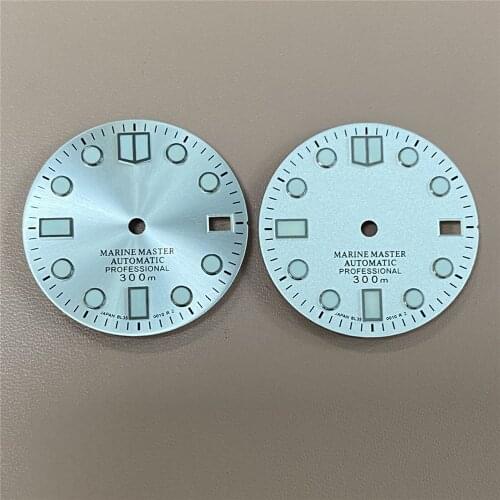 28.5MM Single Calendar Watch Dial Green Luminous Wristwatch Dial for NH35/NH36 Movement Modification Parts