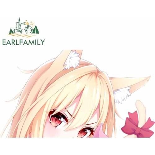 EARLFAMILY 13cm x 7.4cm For Anime Girl Fine Car Stickers Windshield Decal Vinyl Car Wrap Waterproof Vinyl Material Decoration