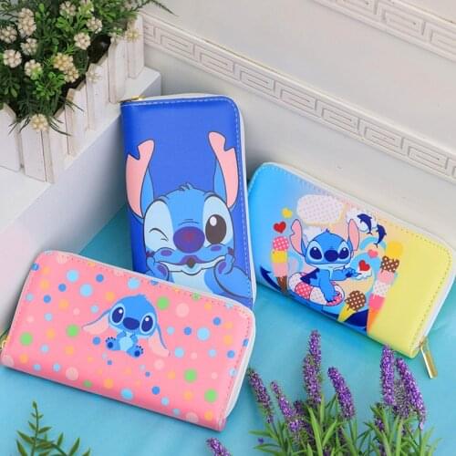 Disney Lilo Stitch Anime Pattern Coin Purse Mickey Mouse Elsa Princess Action Figure Child Cartoon Handbag Birthday Present