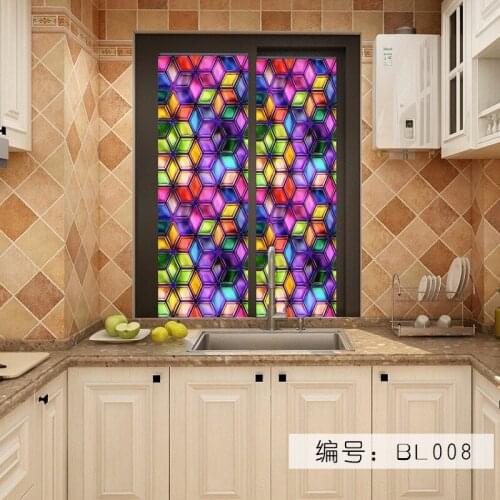 45x100cm Creative Retro Clorful Frosted PVC Static Cling Glass Window Films Decoration Film Stickers Privacy Bathroom Decor