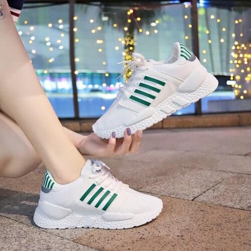 New Women Shoes Flats Fashion Casual Ladies Shoes Woman Lace-Up Mesh Breathable Female Sneakers off white shoe Zapatillas Mujer