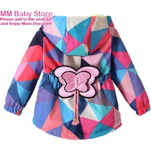 2021 New Spring Autumn Childrens Fashion Thin Flower Hooded Jacket Girls Outing Coat Jacket Children Zipper Cardigan Jacket