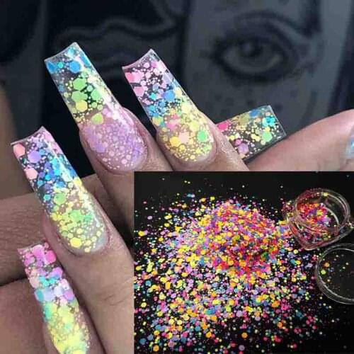 Nail Sequins Laser Holographic Mix Shining Glitter Flakes DIY Art Nail Foil Mix Shining Glitters Acrylic Gel 3D Nail Decoration