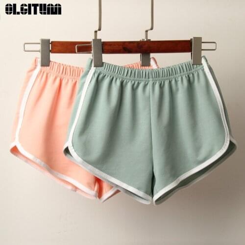 2020 Summer New Sports Shorts Female Candy Color Sweet Anti-Wear Tight Cotton Shorts Casual Ladies Elastic Waist Shorts Women