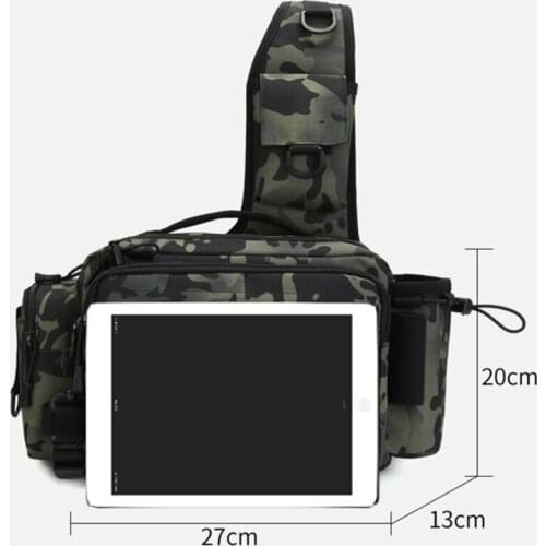 Multifunctional Outdoor Fishing Tackle Bag Waterproof Shoulder Crossbody Fish Lures Waist Pack Gear Utility Storage Package