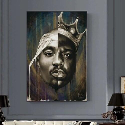 Trendy West Coast Hip Hop Tupac Music Posters and Prints Canvas Painting Wall Art Pictures Home Room Decoration Home Decor