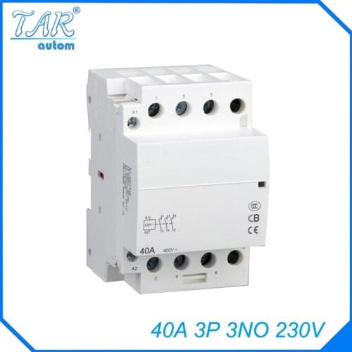 Modular three pole household small AC contactor Household AC Power Contactor Modular 40A 3P 3NO 230V