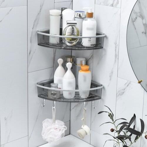Wall-Mounted Shower Storage Rack Non-Perforated Bathroom Shelf Household Toilet Multifunctional Storage Organizer