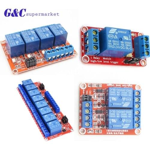 One 1 2 4Channel 24V Relay Module Board Shield for Arduino with Optocoupler diy electronics