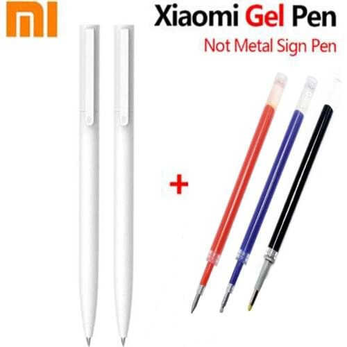 Original Xiaomi Gel Pen 0.5MM Black Ink With Blue Red Refills Bullet Pen PREMEC Smooth Switzerland Refill MiKuni Japan