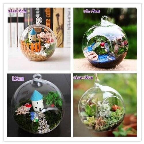 7pcs/lot hanging round glass plant crystal balls Terrarium Vases for summer beach theme wedding decorations free shipping