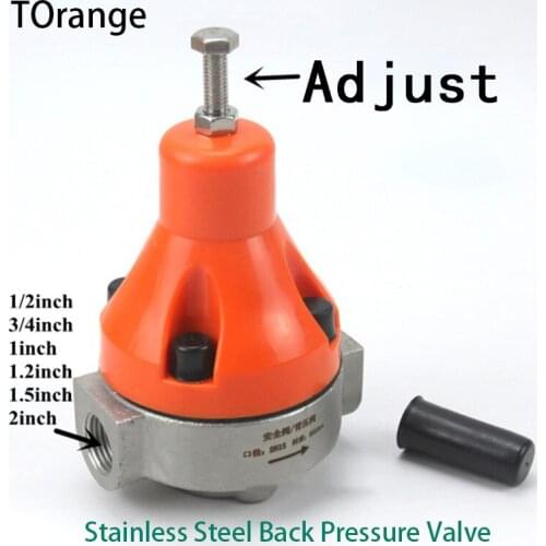 Female Thread 304 Stainless Steel Safety Valve Industrial Water Treatment Pipe Back Pressure Valve Control Valve 1 Pcs