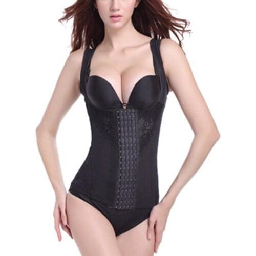 Sexy Women Floral Waist Trainer Plus size Body Shaper Buckle In The Crotch High elastic shapewear