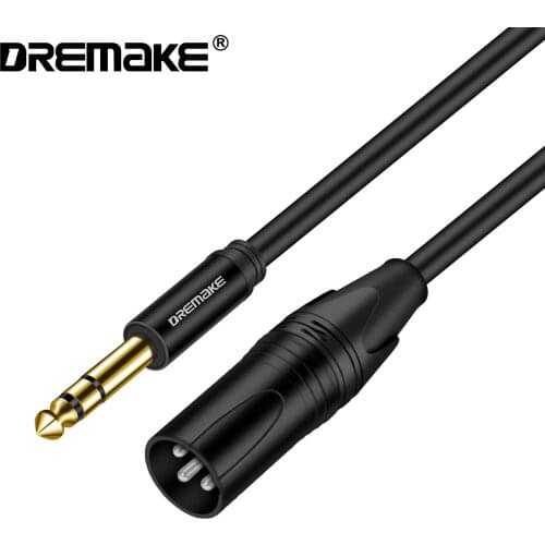 TRS Stereo Jack 6.35mm 1/4 Inch to XLR (3-pin) Balanced Interface Mic Cable Male-Male Audio Patch Cord for Speakers, Amplifier