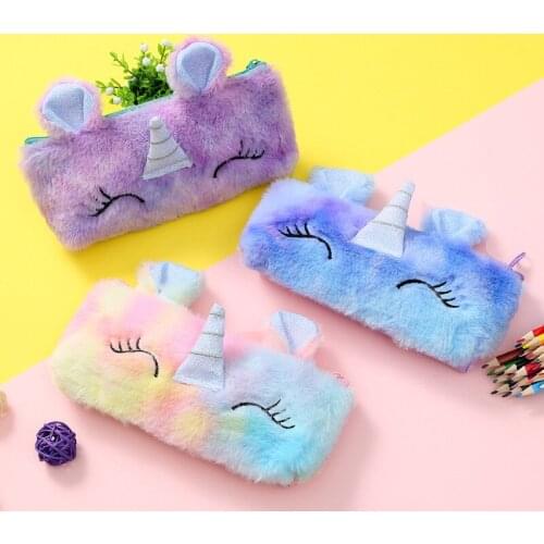 Unicorn Cute Animal Kids Designs Coin Bag Chilren Girls Gift Plush Fluffy Purse Wallet Pouch