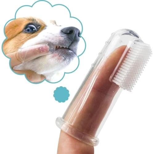 Super Soft Pet Finger Toothbrush Teddy Dog Brush Bad Breath Tartar Teeth Care Tool Dog Cat Cleaning Silicagel Pet Supplies New
