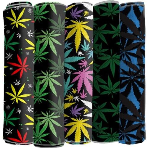 Bullet Fabric Printed Leaf Pattern Bubble Polyester Cotton Stretch Cloth 50*145cm for DIY Craft Dress Sewing Bag Supplies