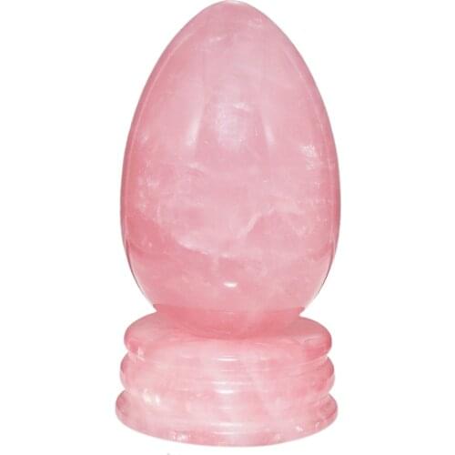 TUMBEELLUWA Rose Quartz Crystal Reiki Healing Sphere Ball Egg With Crystal Stand Decoration Home Room Decor
